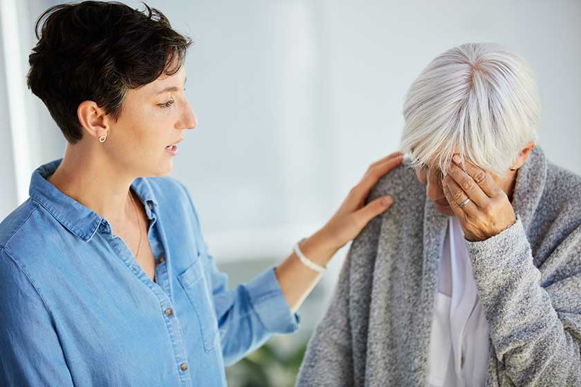 ill always here you affectionate young woman consoling her upset