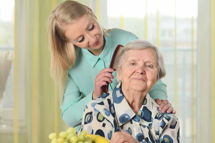 senior woman with her caregiver