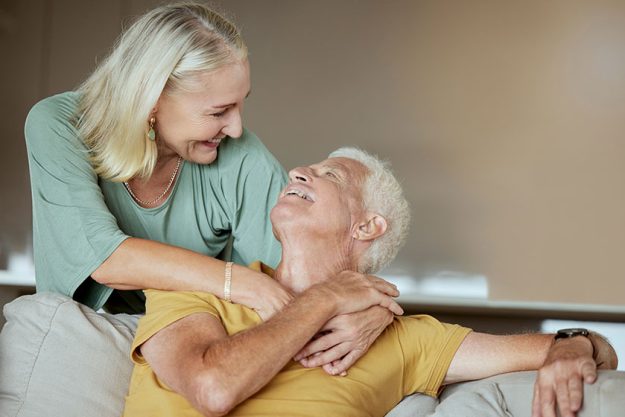 happy elderly couple bonding enjoying retirement together senior caucasian man