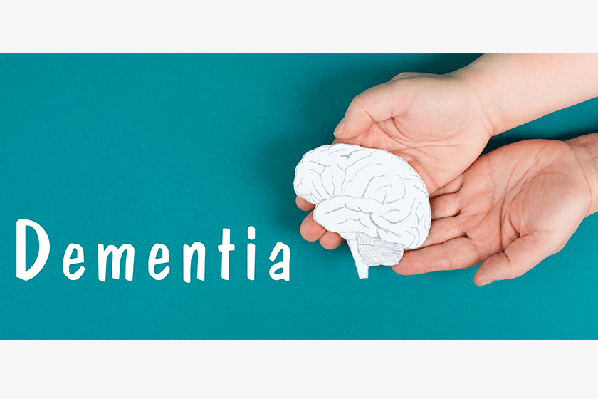 human brain sign blue background