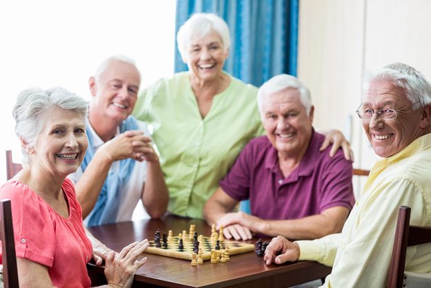 Seniors playing chess
