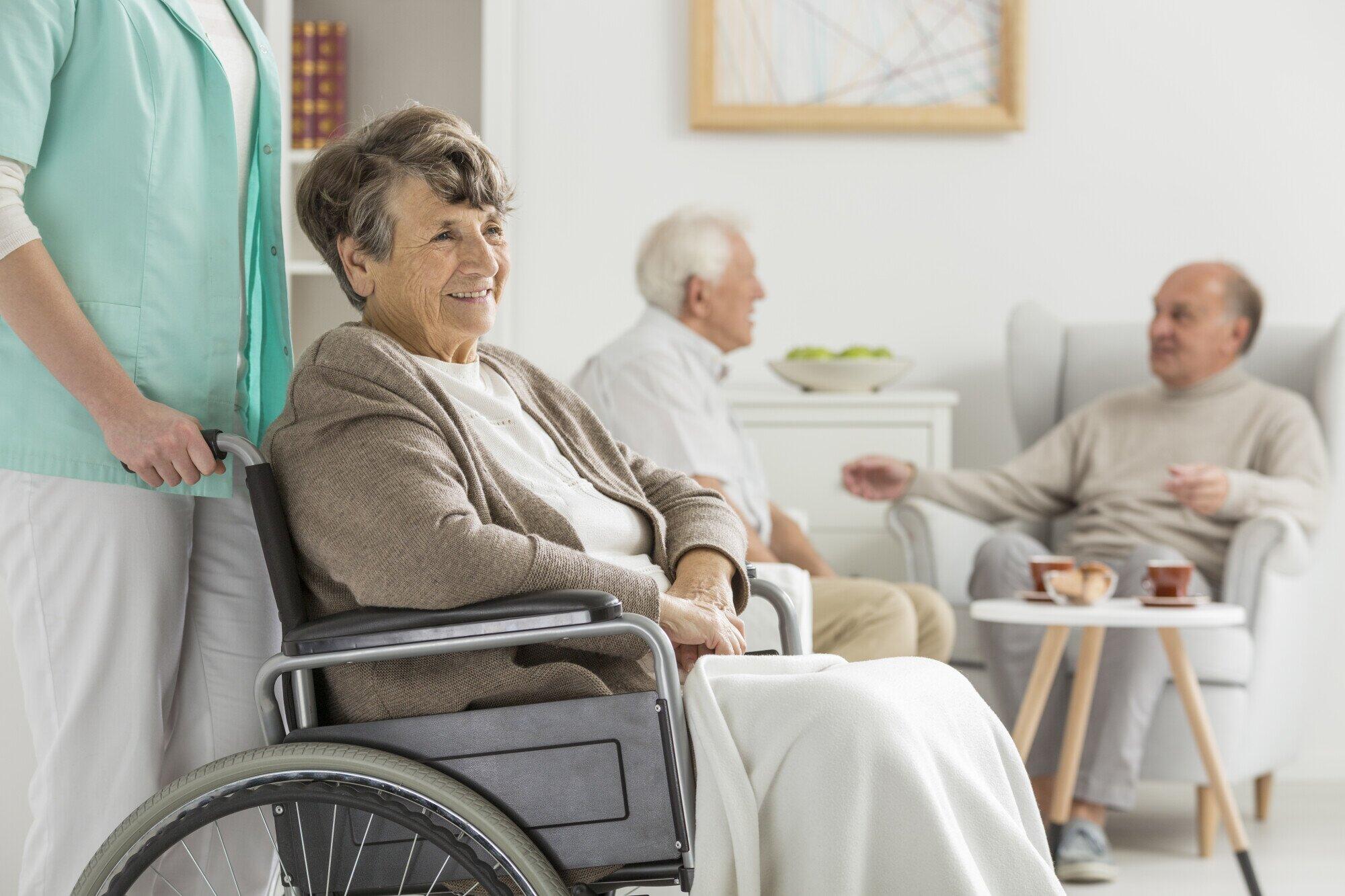 Seniors at recreation room at