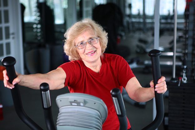 an elderly woman goes in for sports active life in old age healthy lifestyle concept