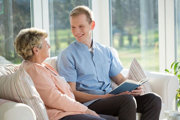 elderly woman and nurse elderly woman and nurse
