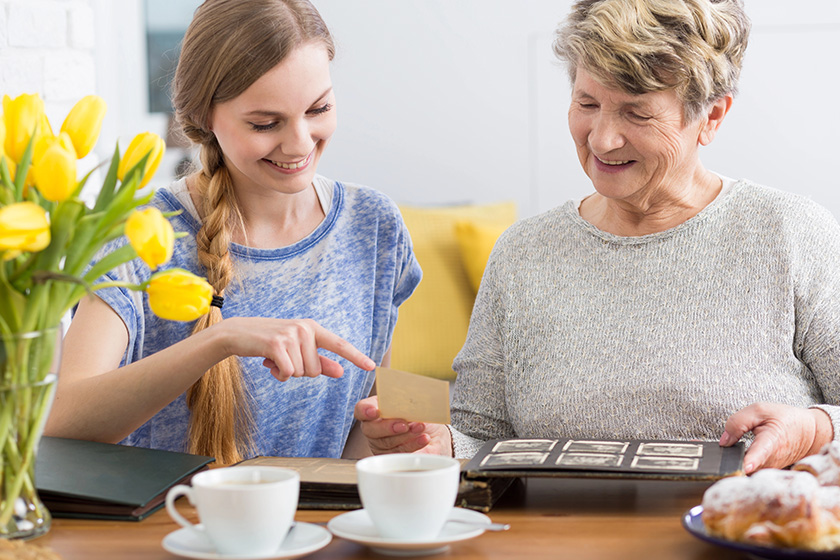 grandmother and granddaughter spending time together