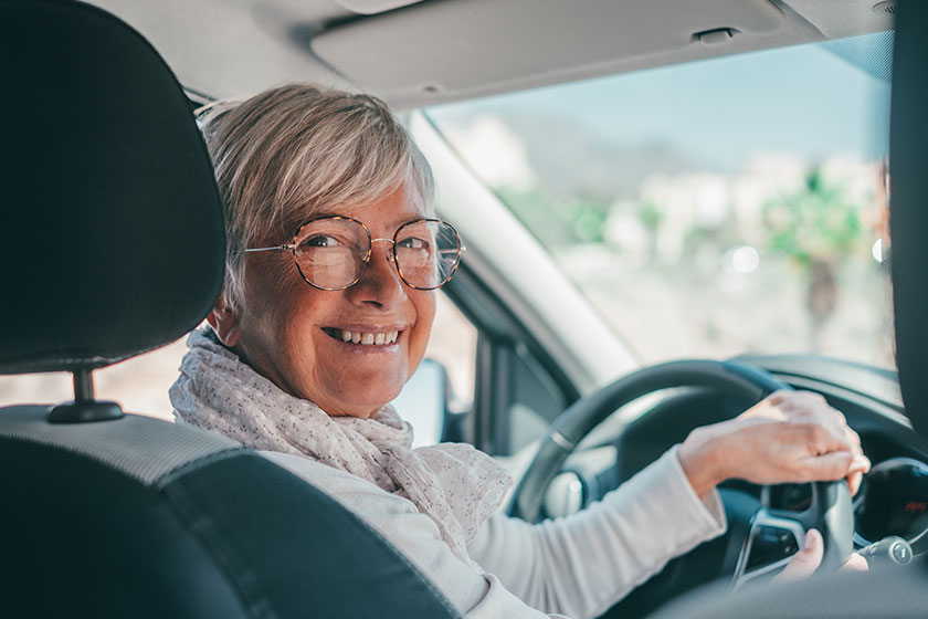 happy owner handsome mature woman sitting relaxed his newly bought