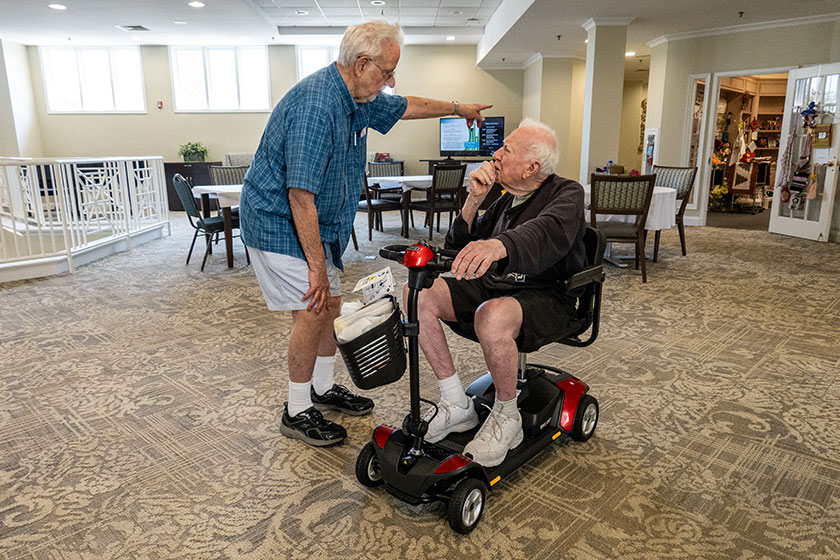 solomons maryland july 2023 senior man retirement home electric scooter