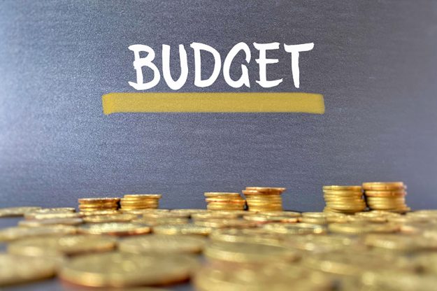 Budget text on board Budget text on board