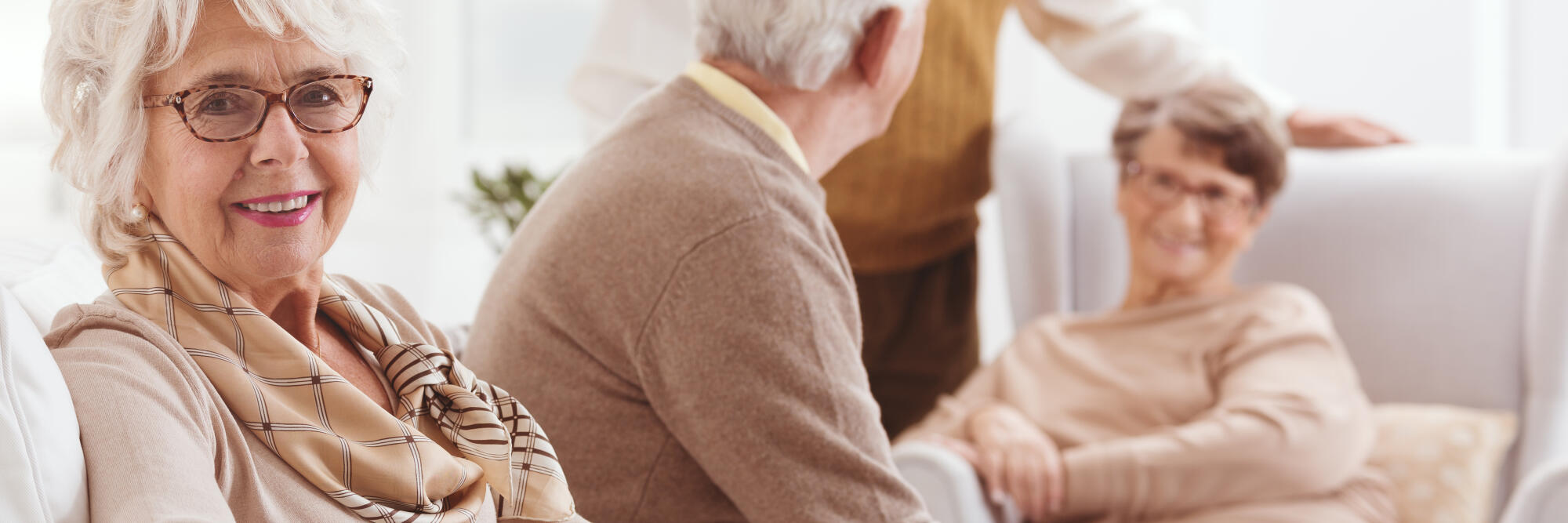Elegant,Elder,Lady,With,Her,Friends,From,Retirement,Home