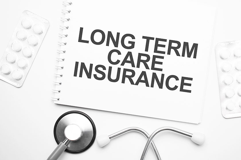 On the tablet for writing the text Long Term Care