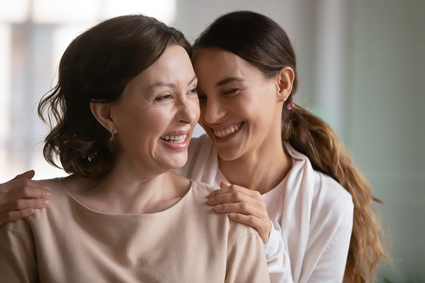 close up overjoyed middle aged mother and grownup daughter close up overjoyed middle aged mother and grownup daughter