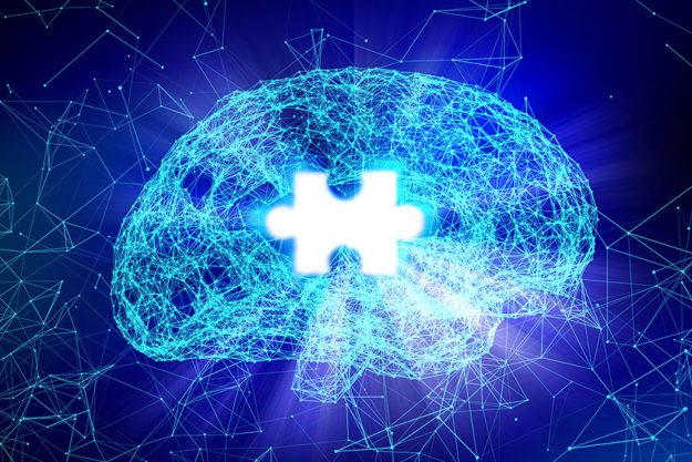 Human brain jigsaw alzheimer disease form artificial intelligence technology concept Human brain jigsaw alzheimer disease form artificial intelligence technology concept