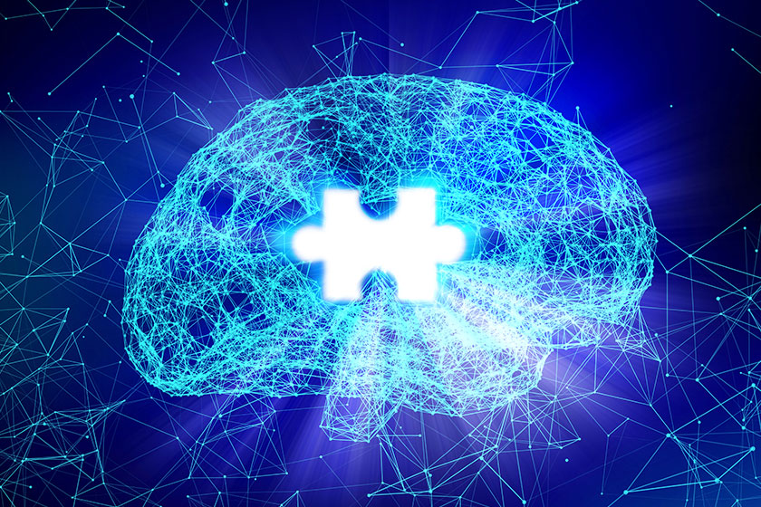 Human brain jigsaw alzheimer disease form artificial intelligence technology concept Human brain jigsaw alzheimer disease form artificial intelligence technology concept