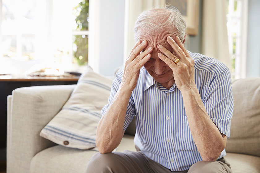 Senior man suffering from depression Senior man suffering from depression