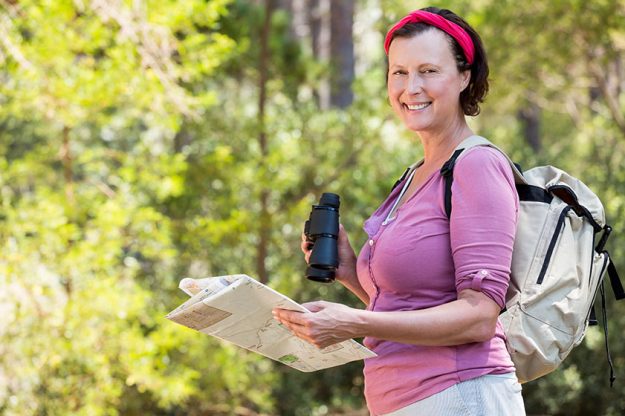 Senior woman is posing