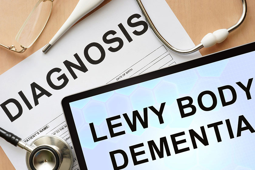 Tablet with diagnosis lewy body dementia and stethoscope Tablet with diagnosis lewy body dementia and stethoscope