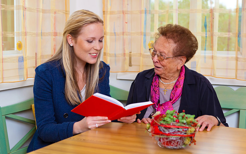 Grandchildren visited grandmother