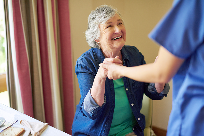 giving her helping hand
