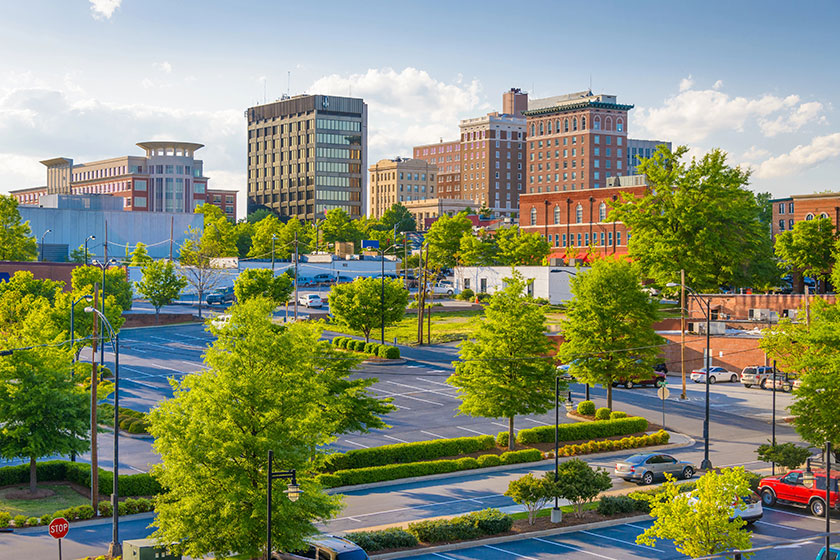 Greenville south carolina usa downtown buildings