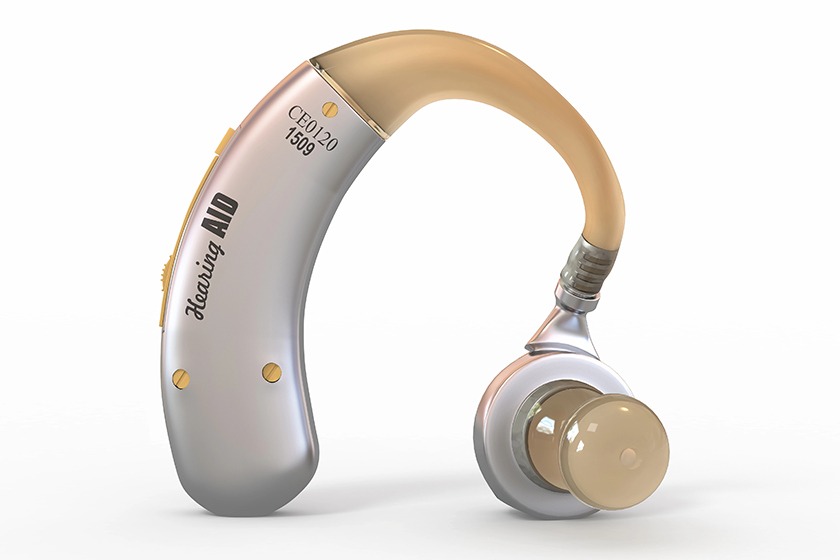 hearing aid on white background