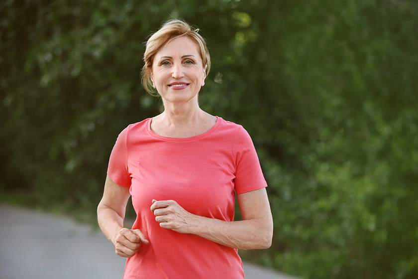 mature woman running