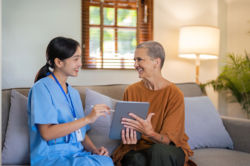 physical therapist senior woman