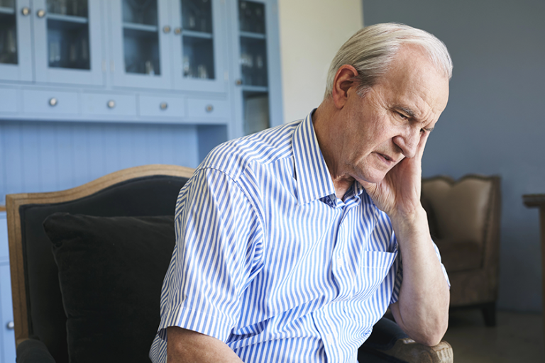 seniorsenior man suffering from depression