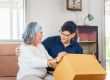 Senior,Asian,Mother,And,Middle,Aged,Son,Sitting,Relax,In