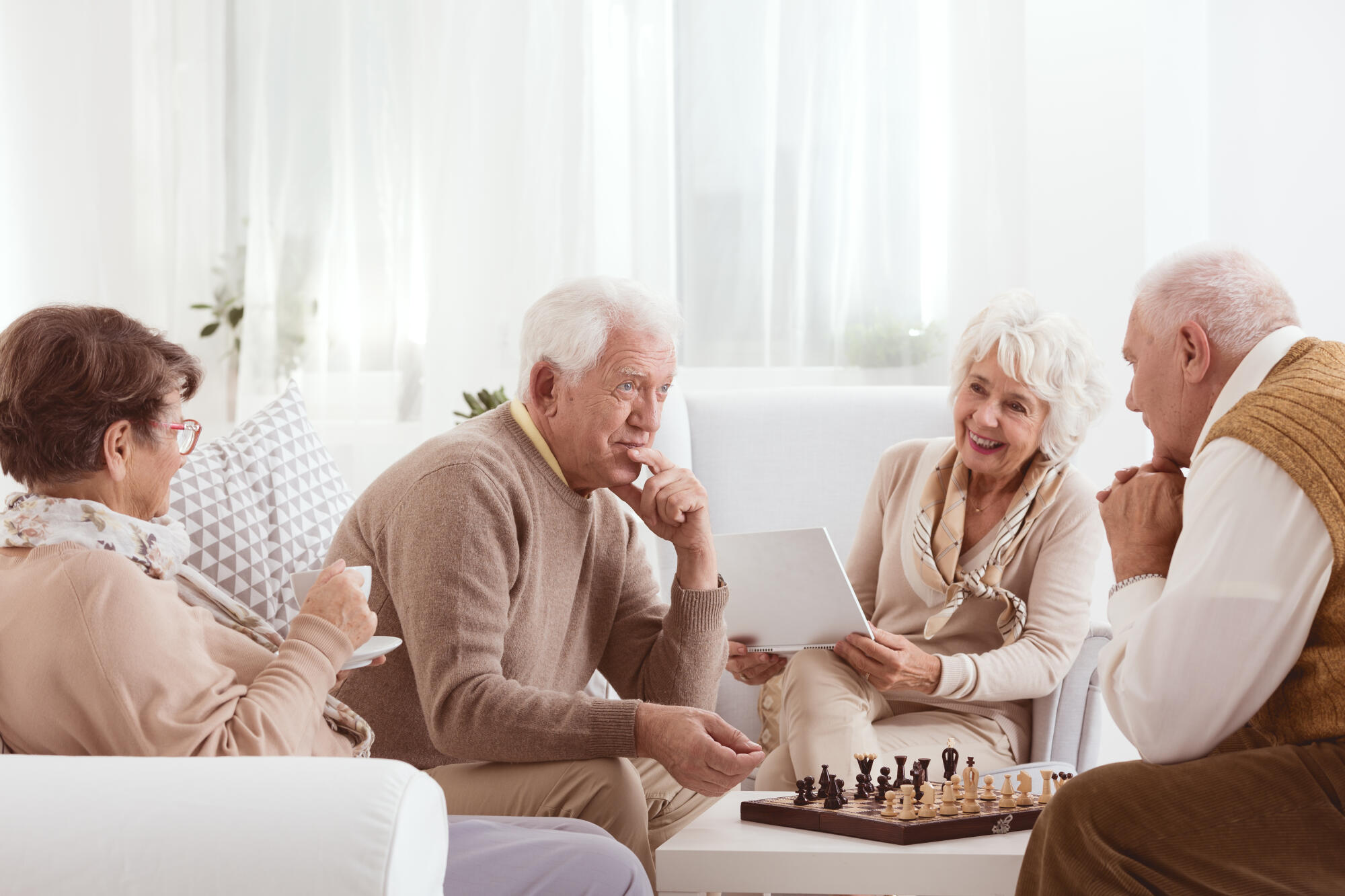 Two,Old,Friends,Competing,Over,A,Game,Of,Chess Two,Old,Friends,Competing,Over,A,Game,Of,Chess