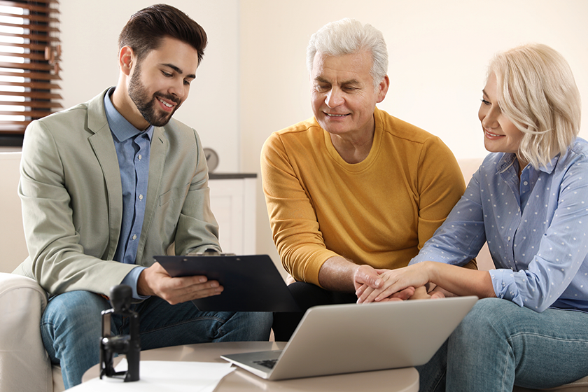 male notary working with mature couple male notary working with mature couple