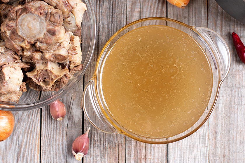 bowl beef broth bones bowl beef broth bones