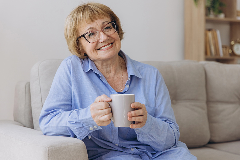 comfort relaxed senior old elderly woman