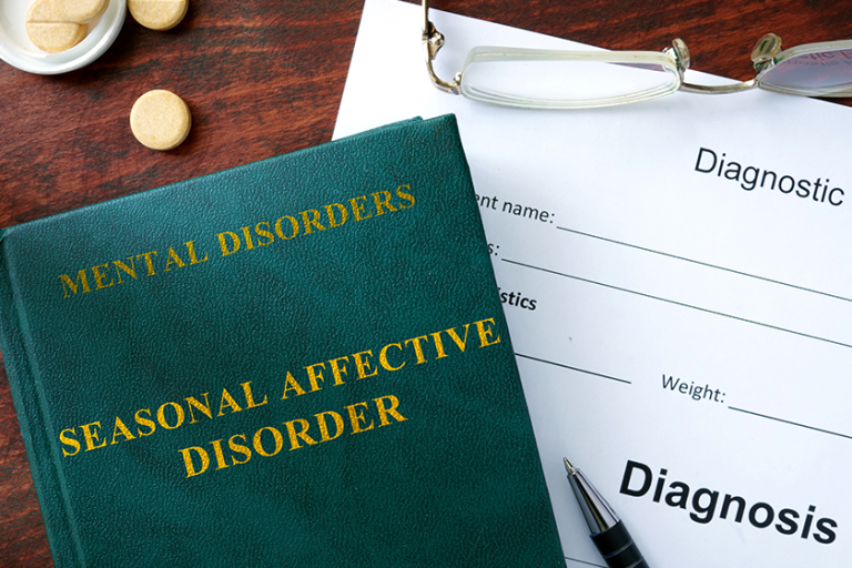 seasonal affective disorder concept diagnostic form and book
