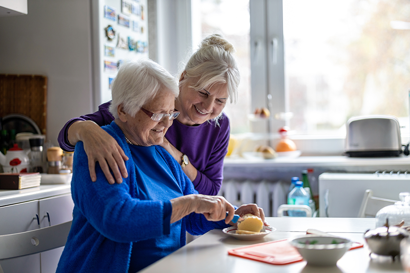 woman spending time her elderly mother