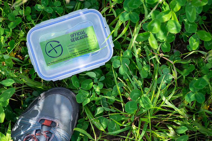 Zoetermeer netherlands aug 2020 geocaching outdoor activity which participants use