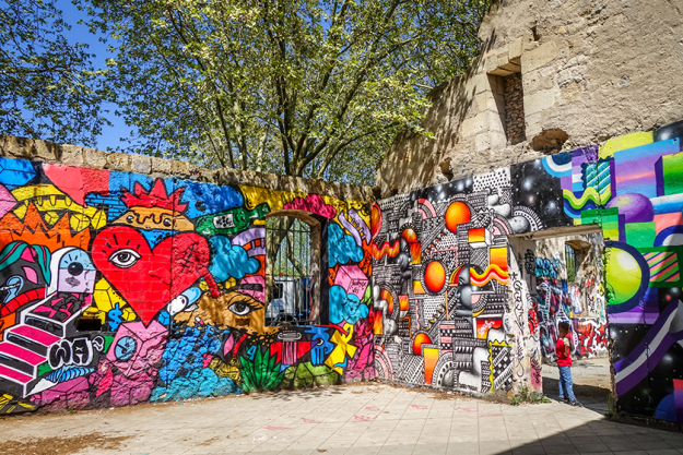 bordeaux france april 2018 graffitis darwin