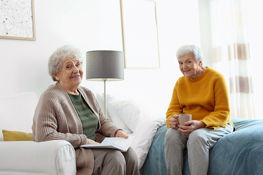 elderly women spending time