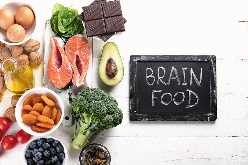 top view arrangement food brain top view arrangement food brain