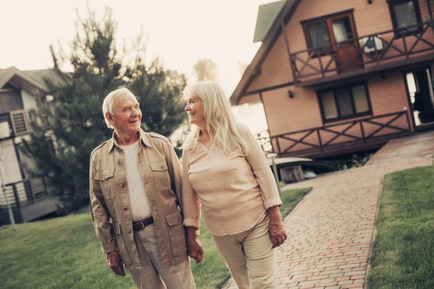 New life. Mature couple standi New life. Mature couple standi