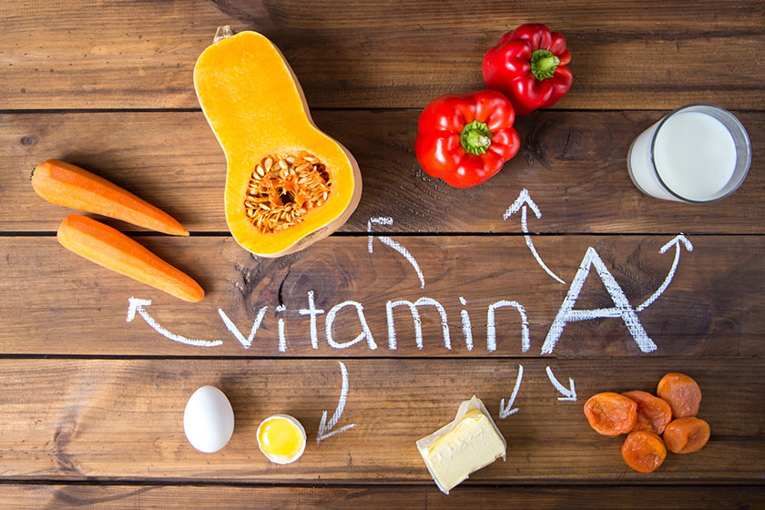 Food sources of natural vitamin a top view healthy diet concept Food sources of natural vitamin a top view healthy diet concept
