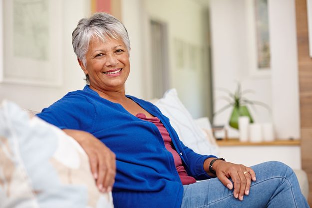 Relaxing retirement portrait attractive senior woman enjoying relaxing day home Relaxing retirement portrait attractive senior woman enjoying relaxing day home