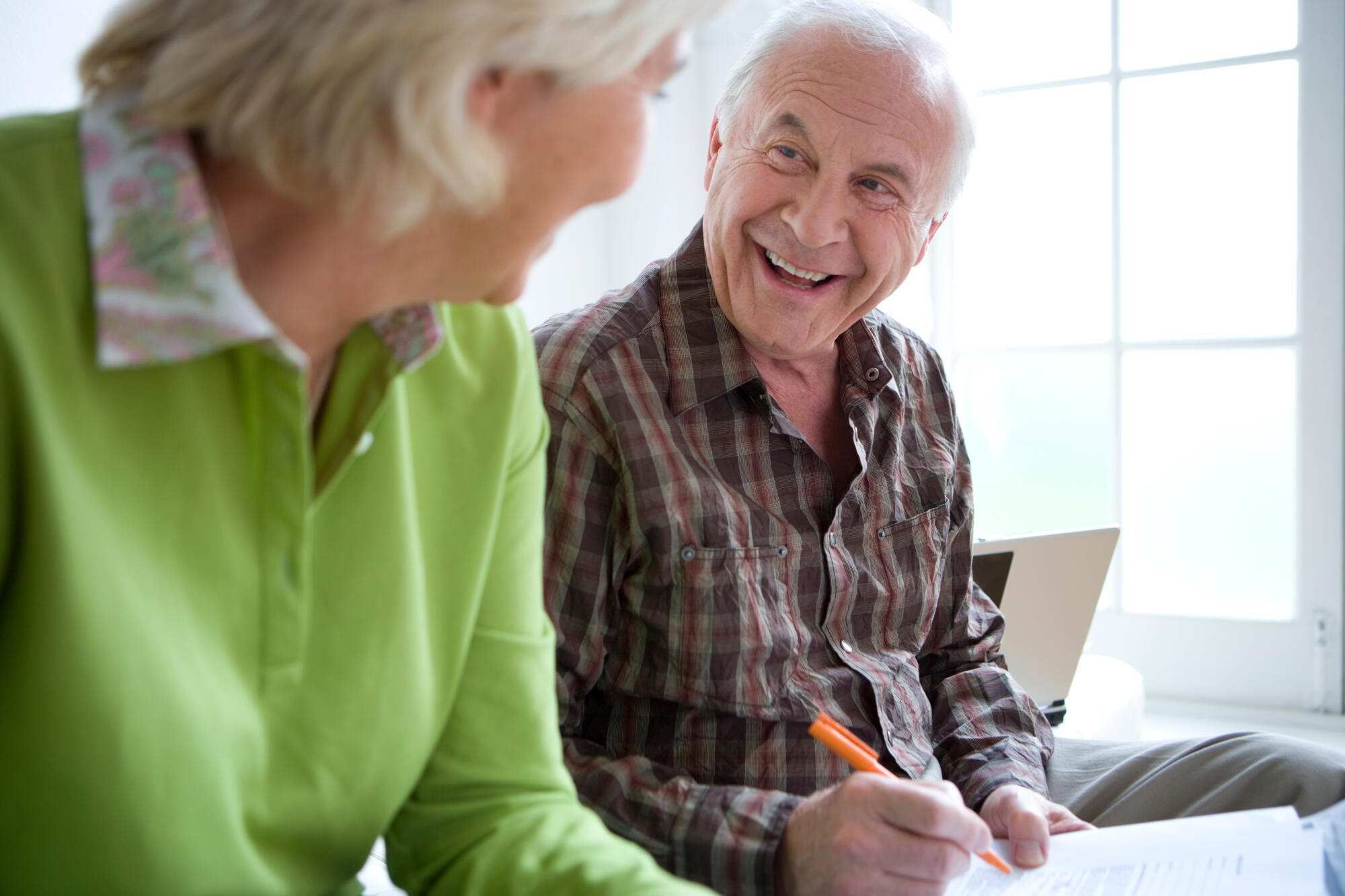 Horizontal,Waist,Up,Portrait,Of,A,Senior,Couple,Smiling,At Horizontal,Waist,Up,Portrait,Of,A,Senior,Couple,Smiling,At