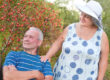 Happy senior couple enjoying each other in the park. Support and care from a loved one. love concept