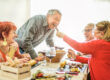 Happy,Senior,Friends,Having,Barbecue,Lunch,At,Home, ,Old