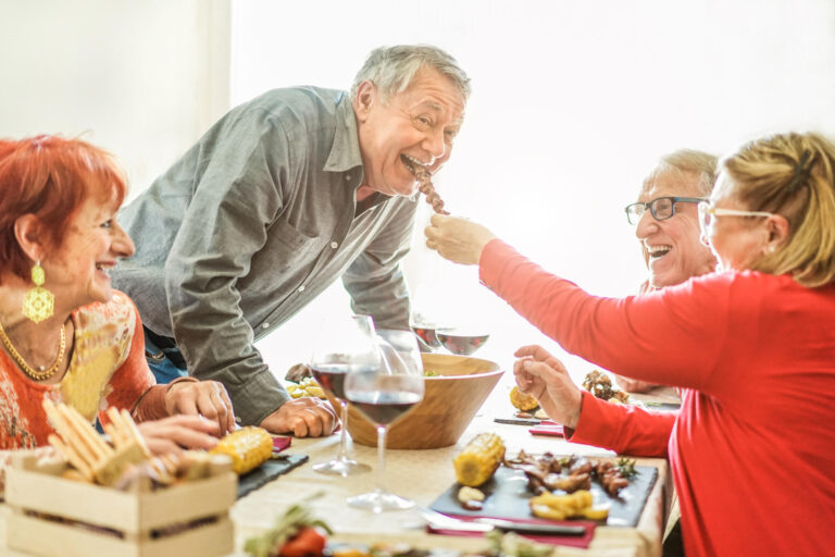 Happy,Senior,Friends,Having,Barbecue,Lunch,At,Home, ,Old Happy,Senior,Friends,Having,Barbecue,Lunch,At,Home, ,Old