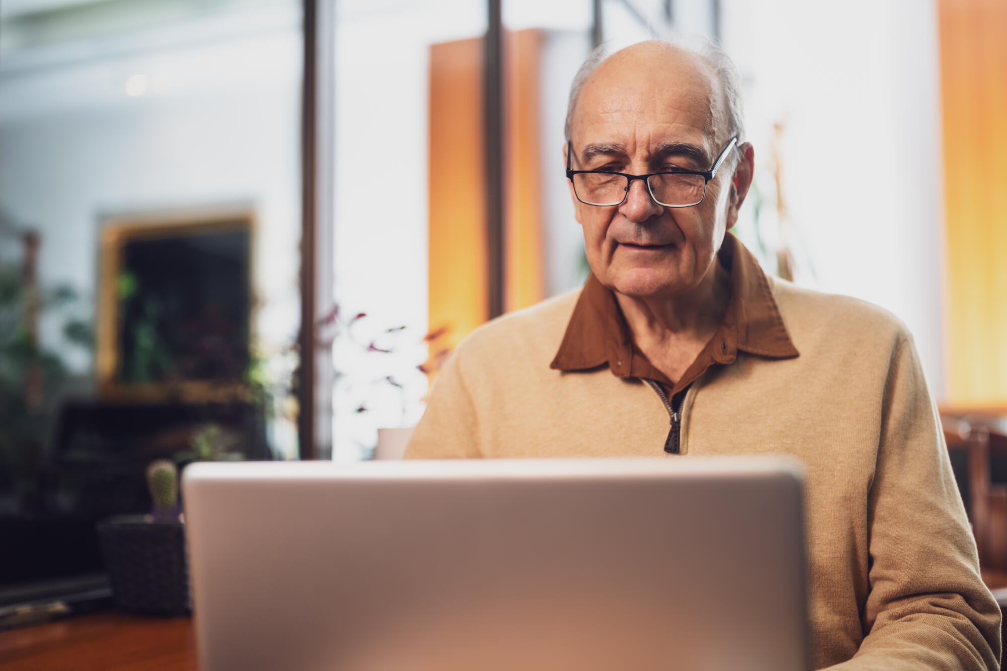 Senior man in casual clothing