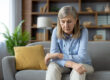 Senior woman feeling sad and lonely at home