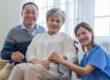 Asian young nurse support couple senior older man and woman in a