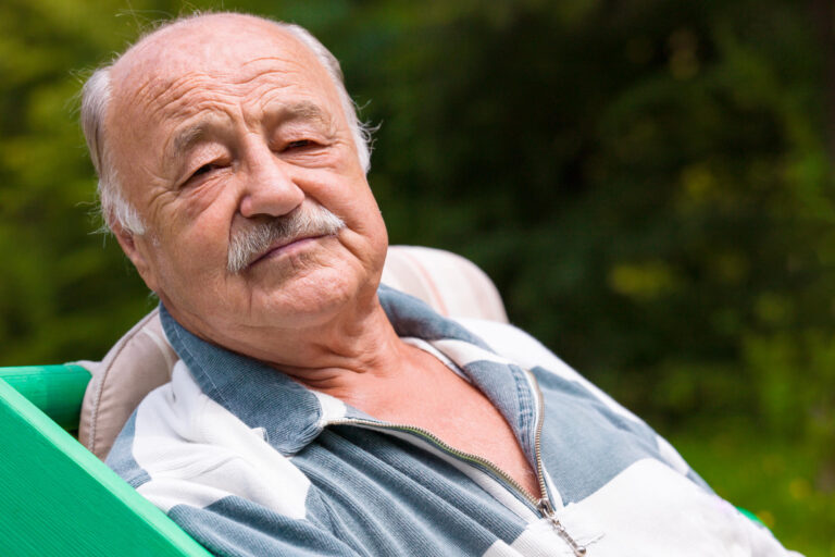 portrait of senior man with mustache