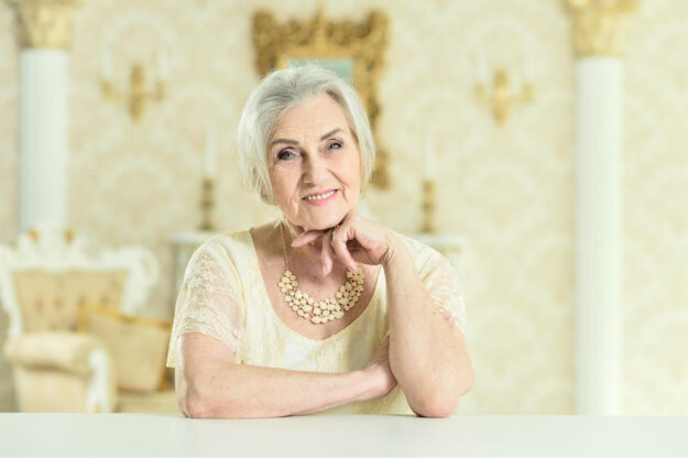 Portrait of beautiful happy woman at home